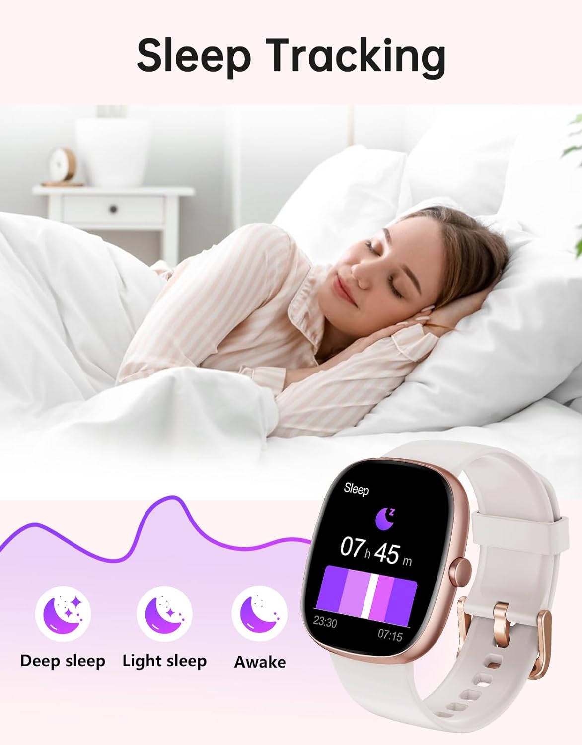 Women Smart Watch Bluetooth Call 100 Sports Fitness Tracker