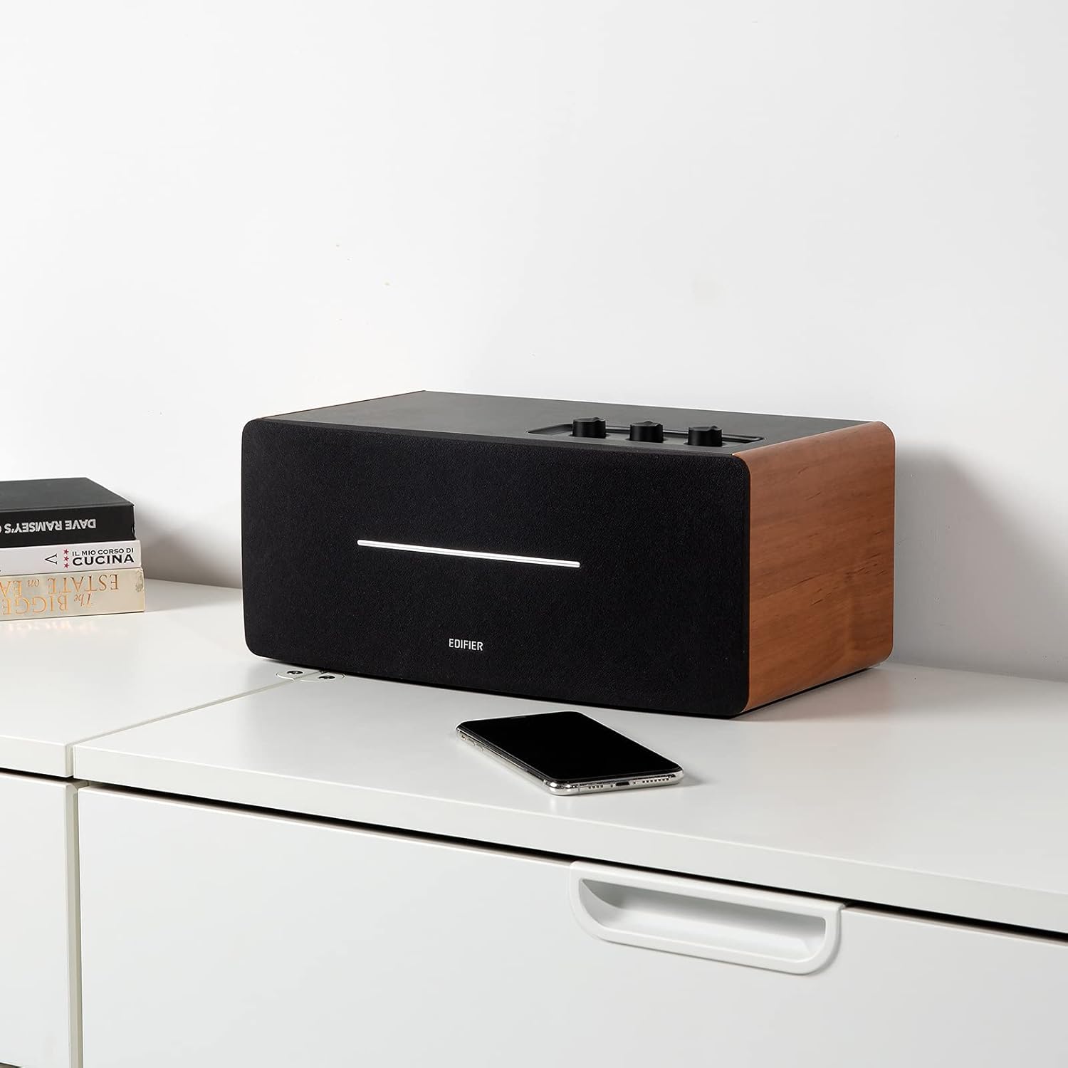 Bookshelf Bluetooth Speaker 70W Stereo Wooden HiFi Desktop Audio