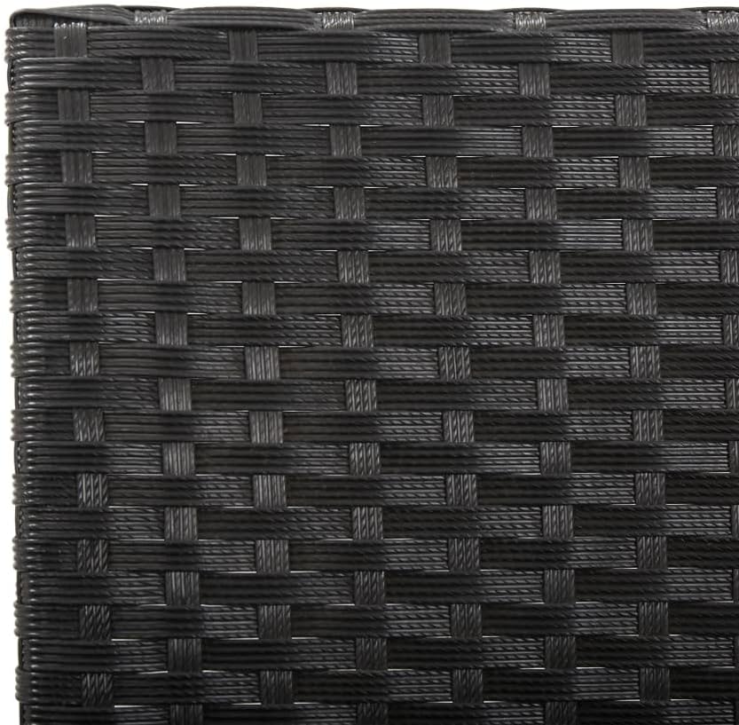 Convertible Rattan Garden Bench Day Bed Black
