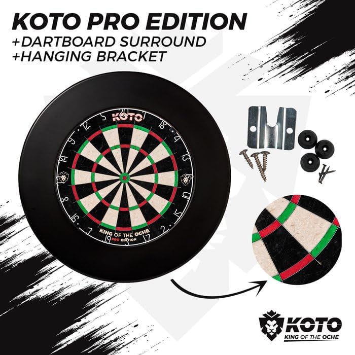 18in Professional Dartboard Sisal Set with Surround Wall Protector