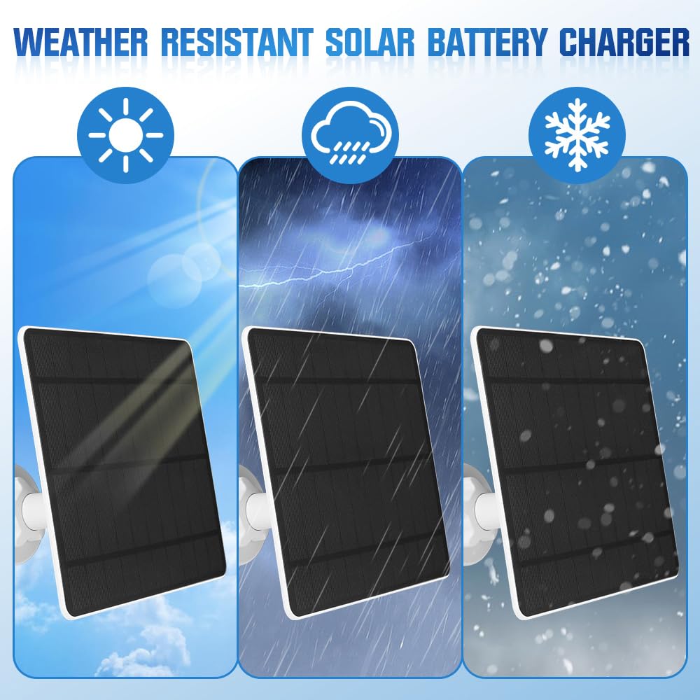 2 Pack 5W Solar Panel Charger For Battery Security Camera