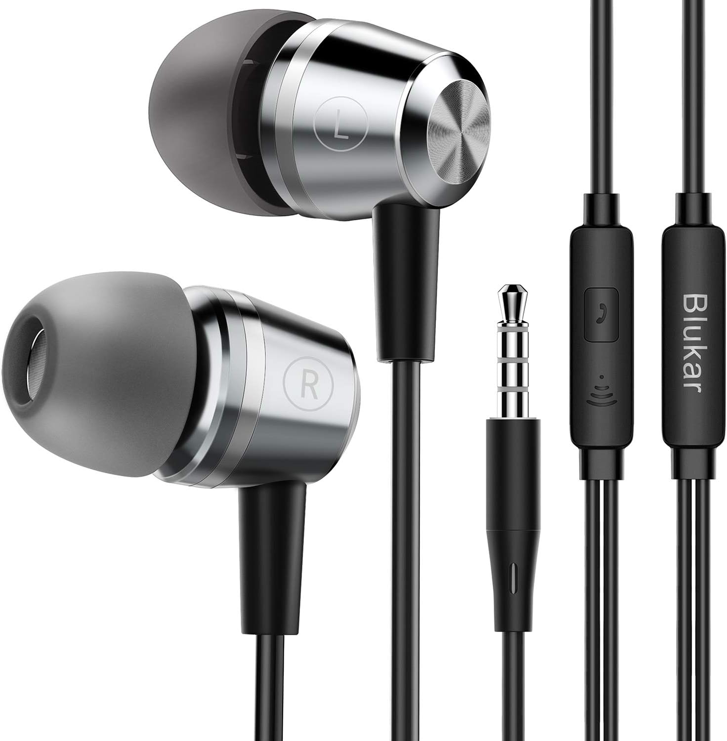 Wired In Ear Earphones With Mic 3.5mm Stereo Sound