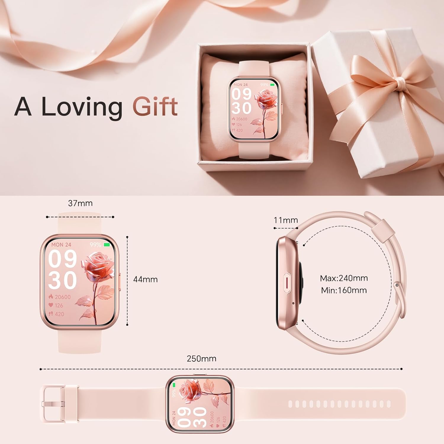 Ladies Smart Watch Bluetooth Call Alexa 120 Sports HD