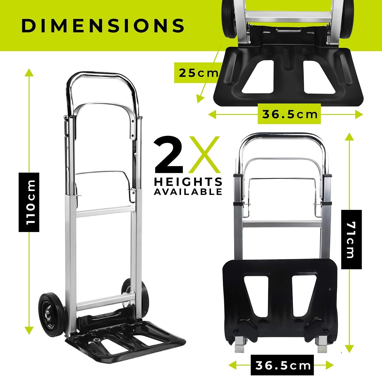Portable Folding Hand Truck Trolley 90KG Aluminium Cart