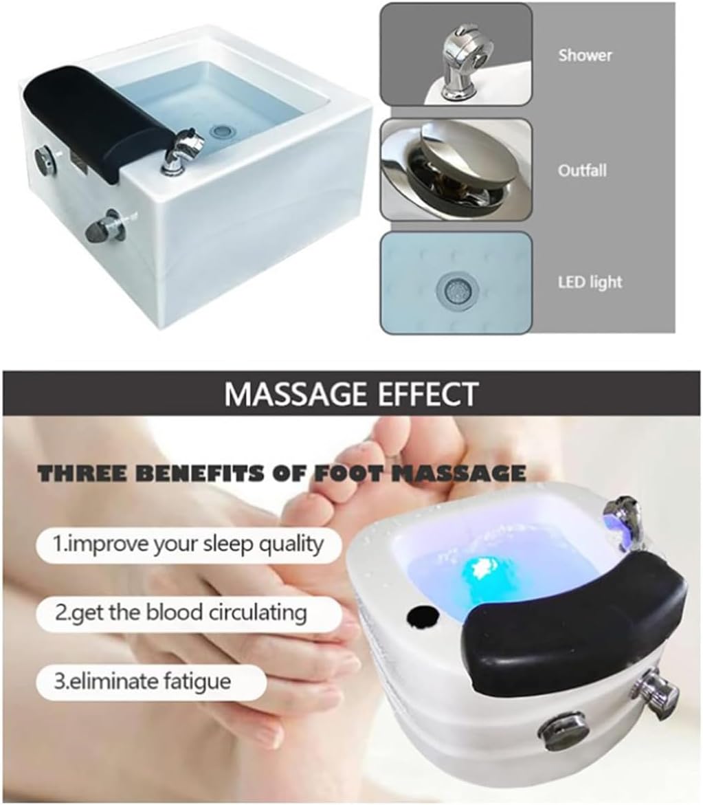 Pedicure Foot Spa Tub Acrylic Chair Shower Massage Basin