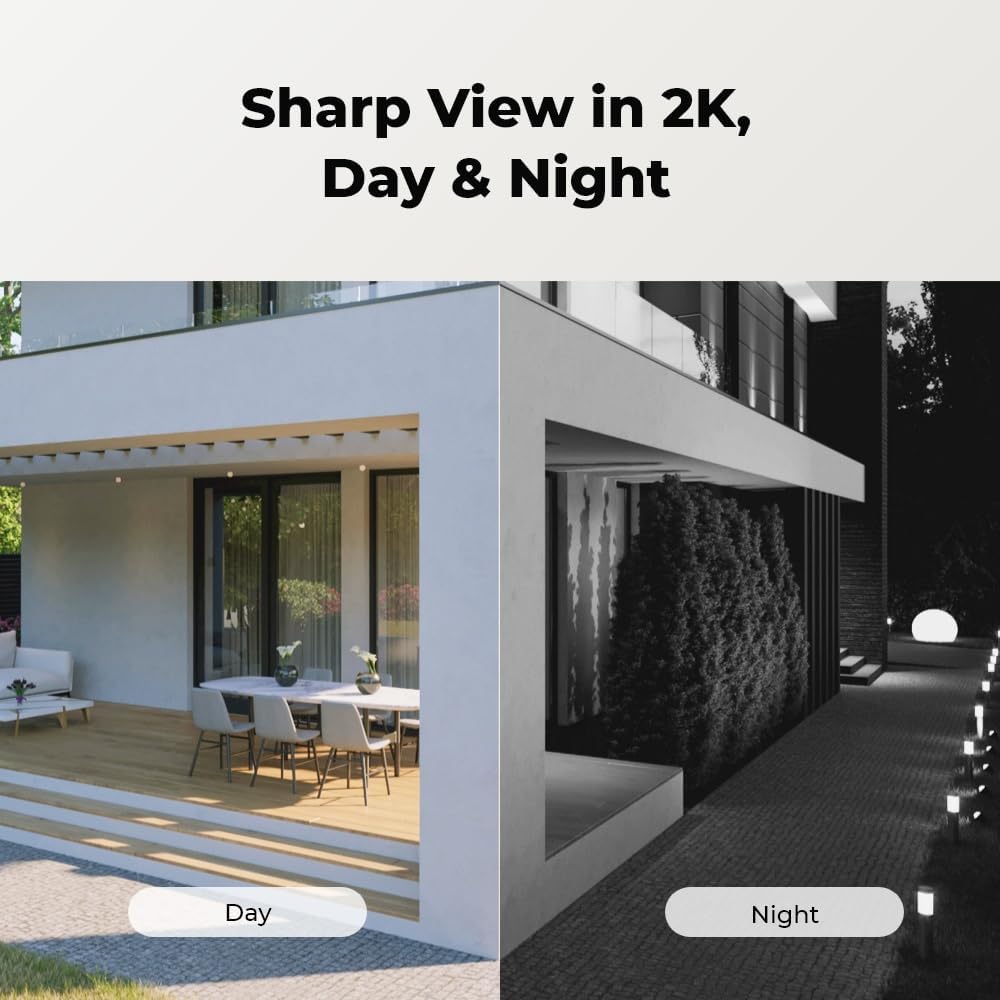 2K Solar Security Camera WiFi Pan Tilt AI Detection