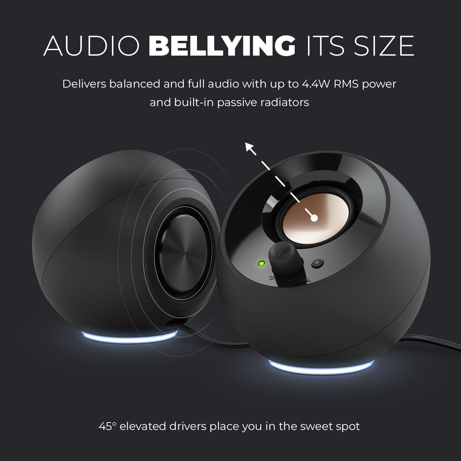 PC Speakers USB C RGB Desktop Stereo AUX Compact