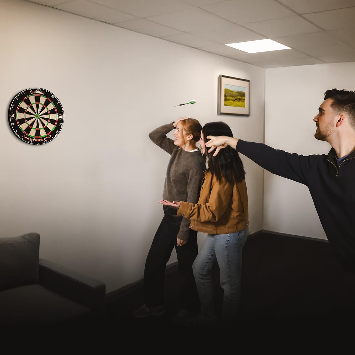 Dart Board Set with Surround Home Practice Game Room Setup