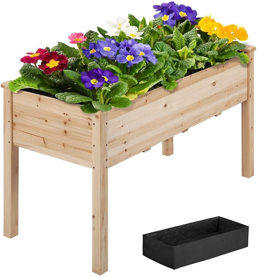 Wooden Raised Garden Planter 120cm Elevated Herb Vegetable Bed