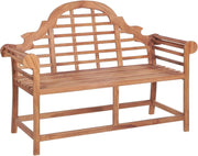 Teak Wood Garden Bench 127cm Outdoor Patio Seat Weatherproof