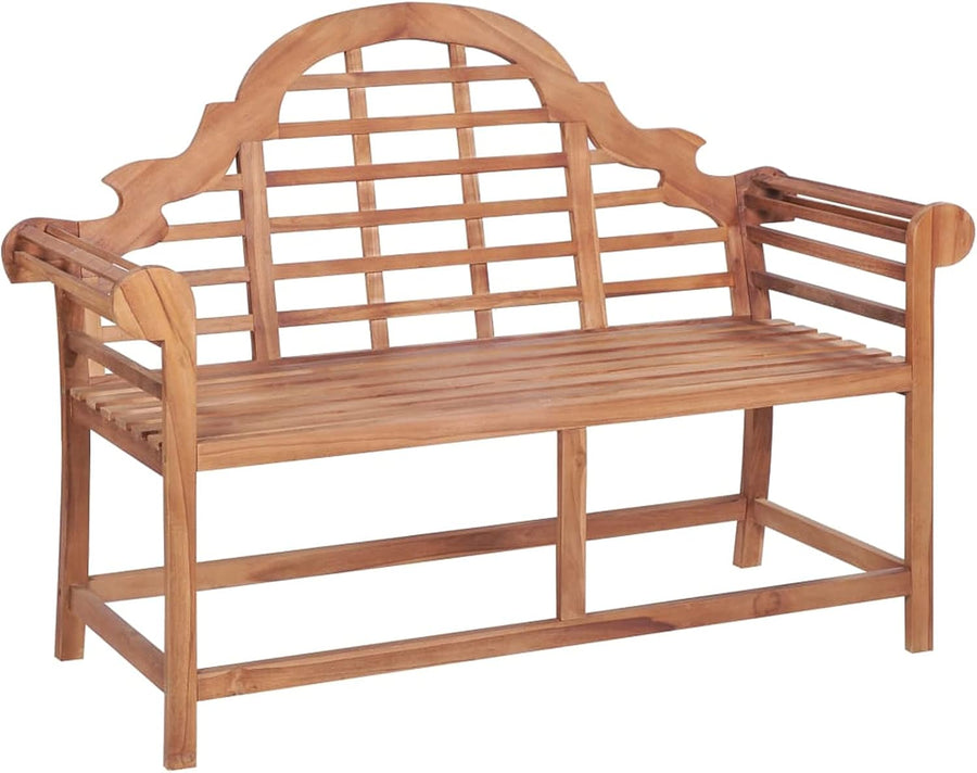 Teak Wood Garden Bench 127cm Outdoor Patio Seat Weatherproof