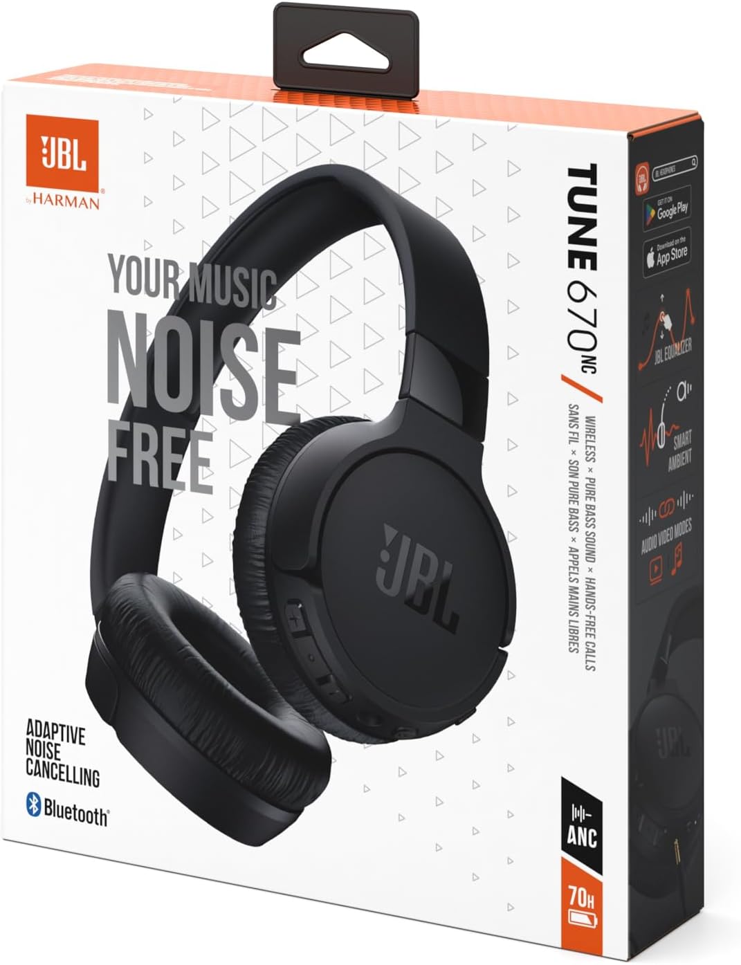 Bluetooth Noise Cancelling On Ear Headphones 70H Battery Foldable