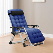 Zero Gravity Folding Recliner Chair Blue 200KG Cushion