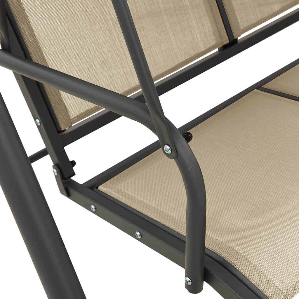 3 Seater Garden Swing Chair Sand Canopy Steel Frame