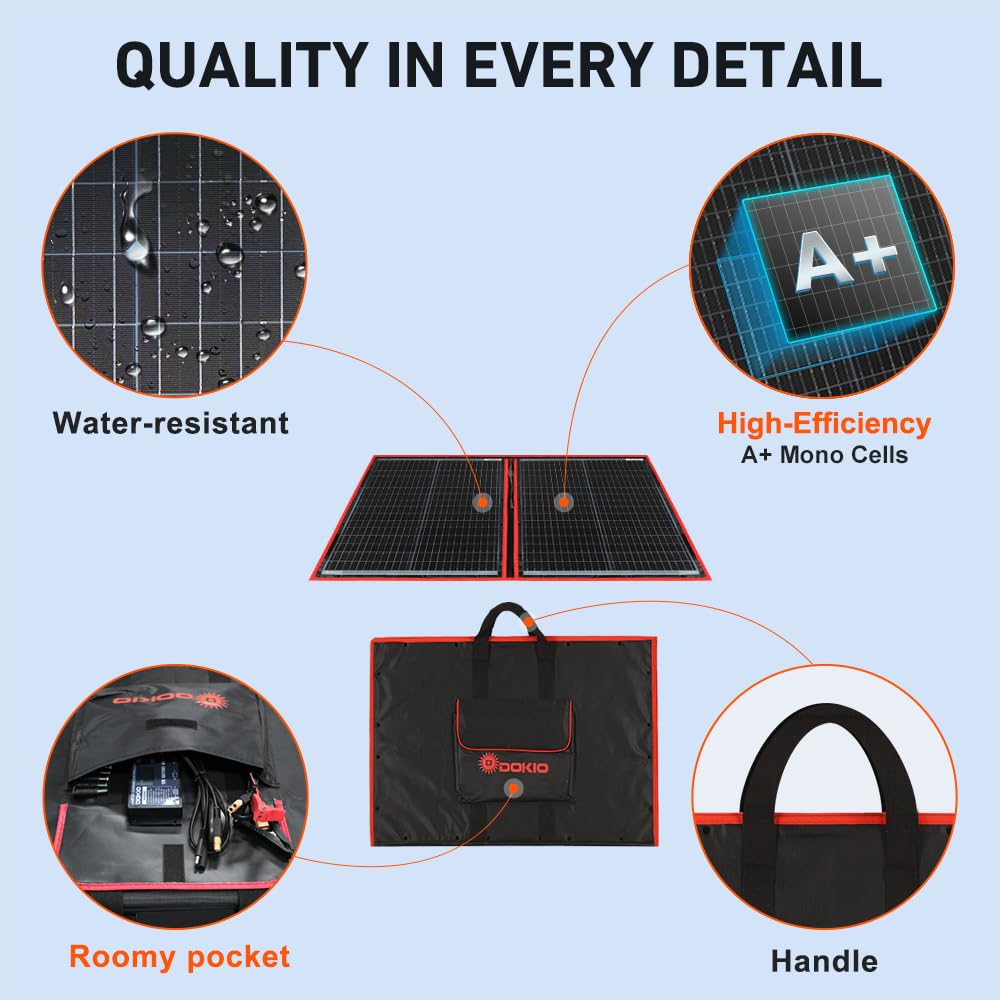 100W Foldable Solar Panel Kit 12V Charger Controller USB RV
