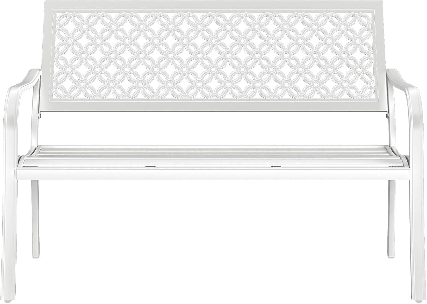 Metal Garden Bench 2–3 Seater Outdoor Patio Seat Rust Resistant Steel