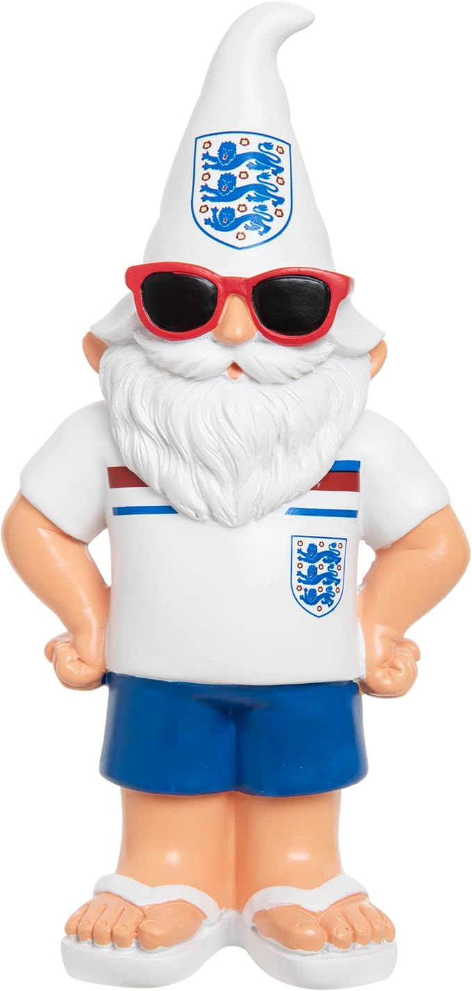 England 1982 Football Gnome 20cm Retro Kit Resin Decor