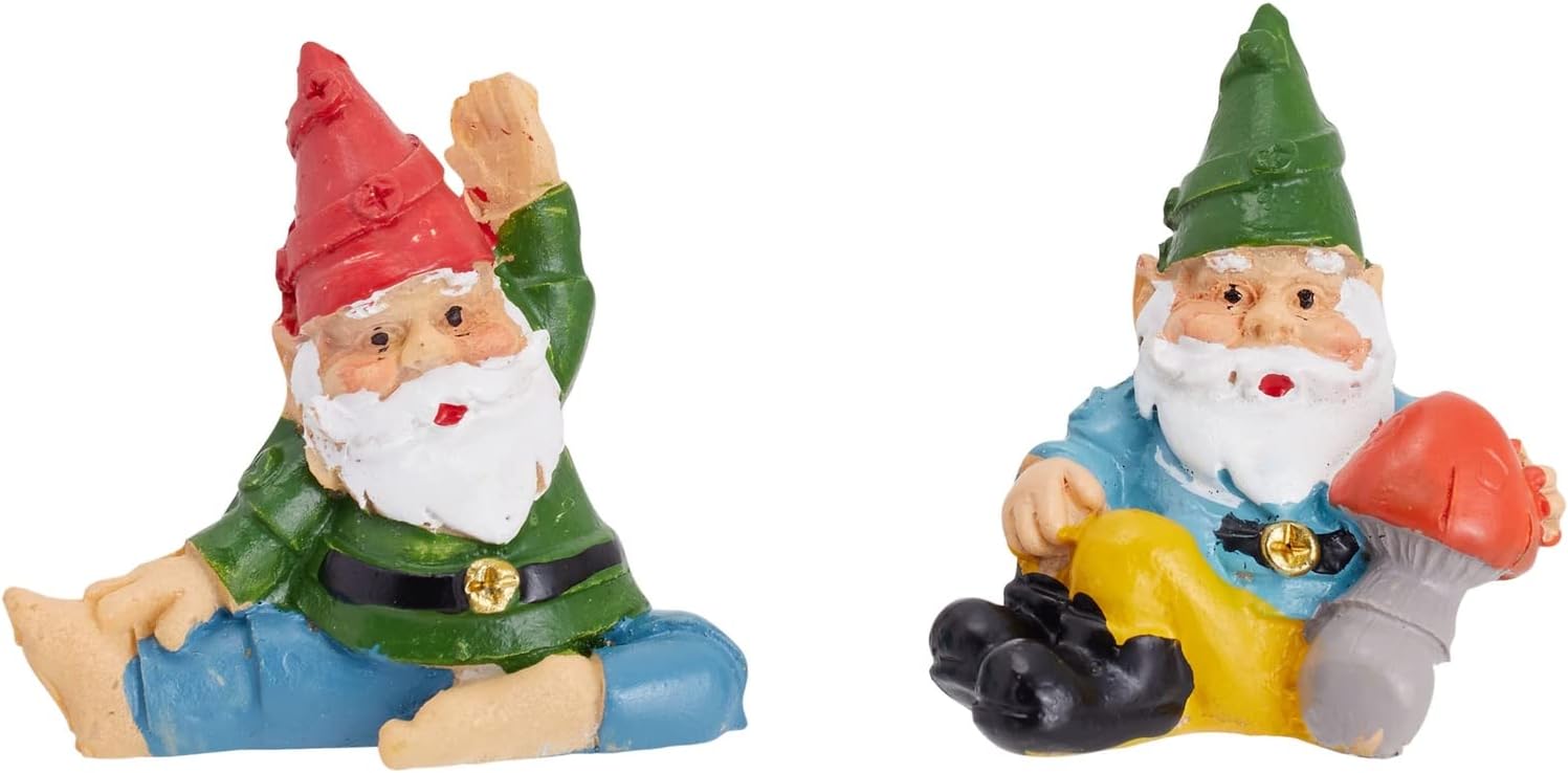 4Pcs Mini Yoga Garden Gnomes Resin Fairy Pot Decor Set