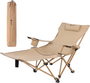 Reclining Camping Chair with Footrest Adjustable Lounger