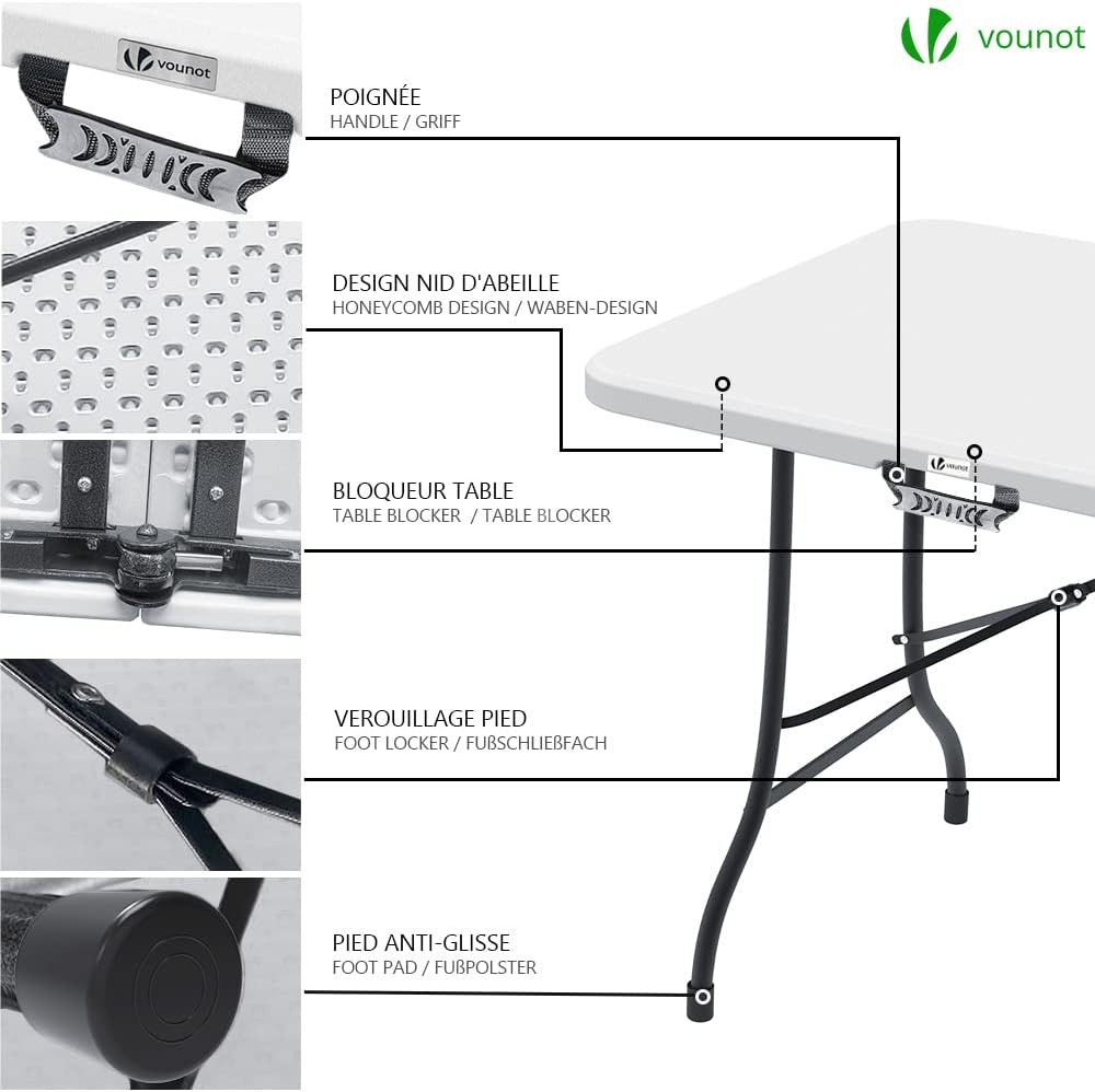 Folding Picnic Table & Bench Set Portable Garden Party BBQ Table