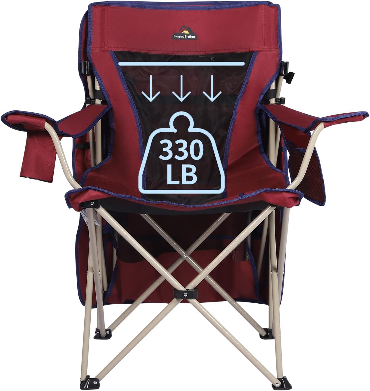 Beach Chair with Full Sun Shade Canopy Maroon
