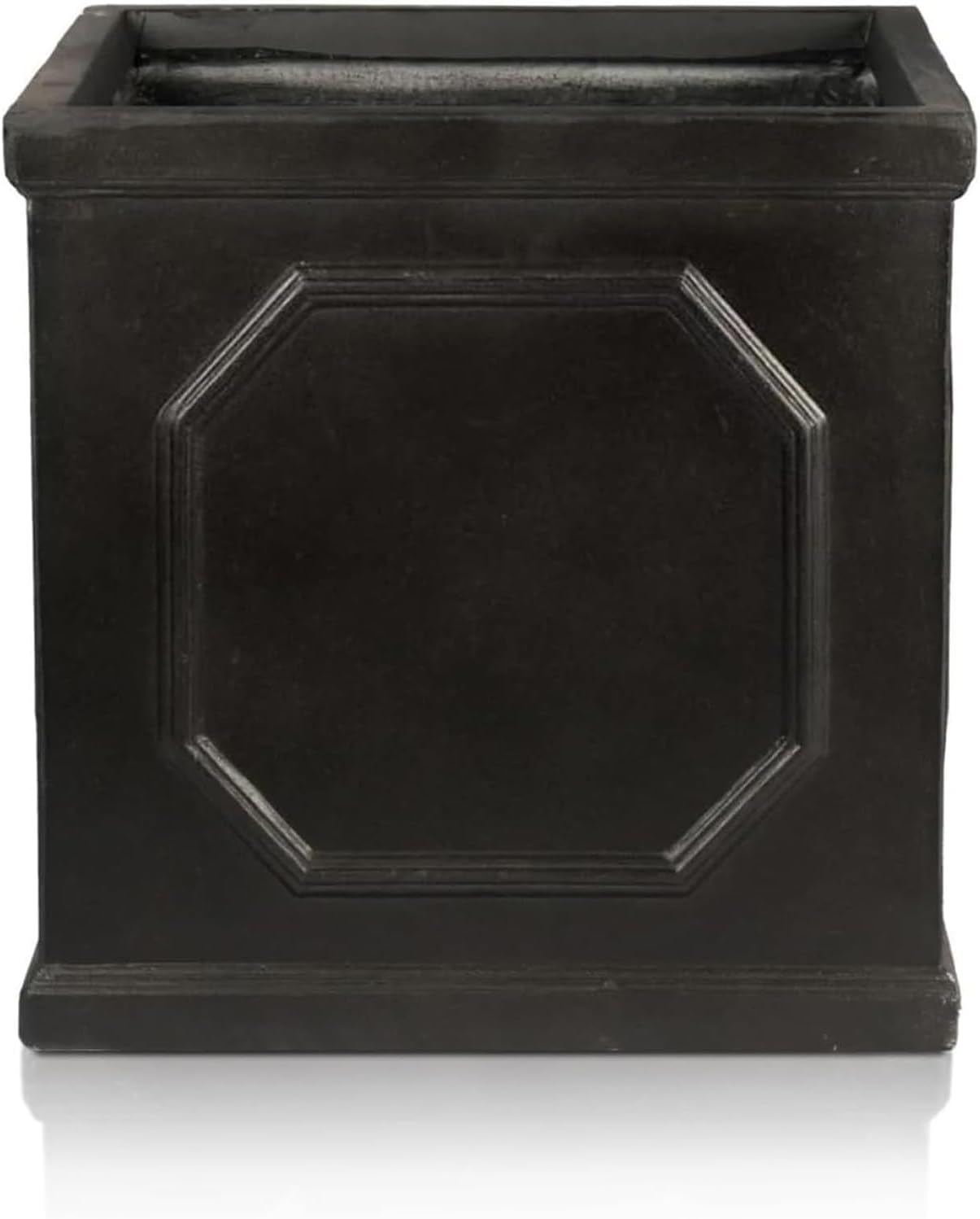 55cm Large Square Planter Dark Grey Faux Lead Tree Pot