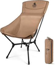 Coyote Brown High Back Camping Chair Folding Seat