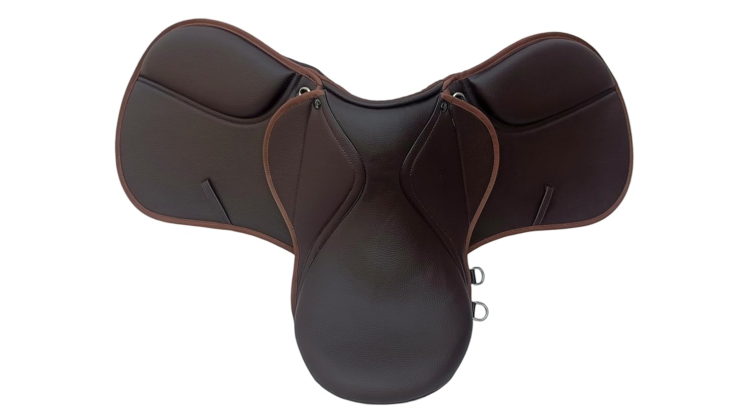 Brown Synthetic Leather Horse Saddle 16 Seat Lightweight