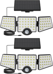 Solar Security Lights Outdoor Motion Sensor 1200LM 3 Head