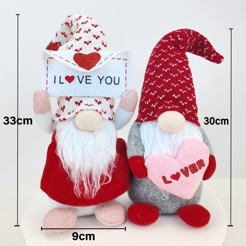 Valentines Gnome Set Plush Love Gonk Dolls Gift for Her Decor