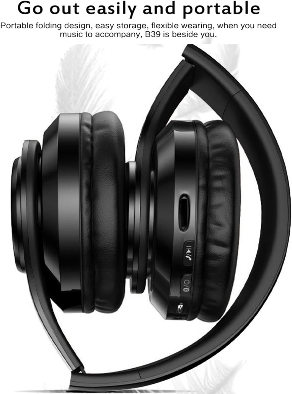 Bluetooth Over Ear Headphones Foldable Wireless Wired FM TF Mic