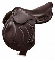 Brown Leather English Jumping Saddle Tack Set 17 Seat Close Contact