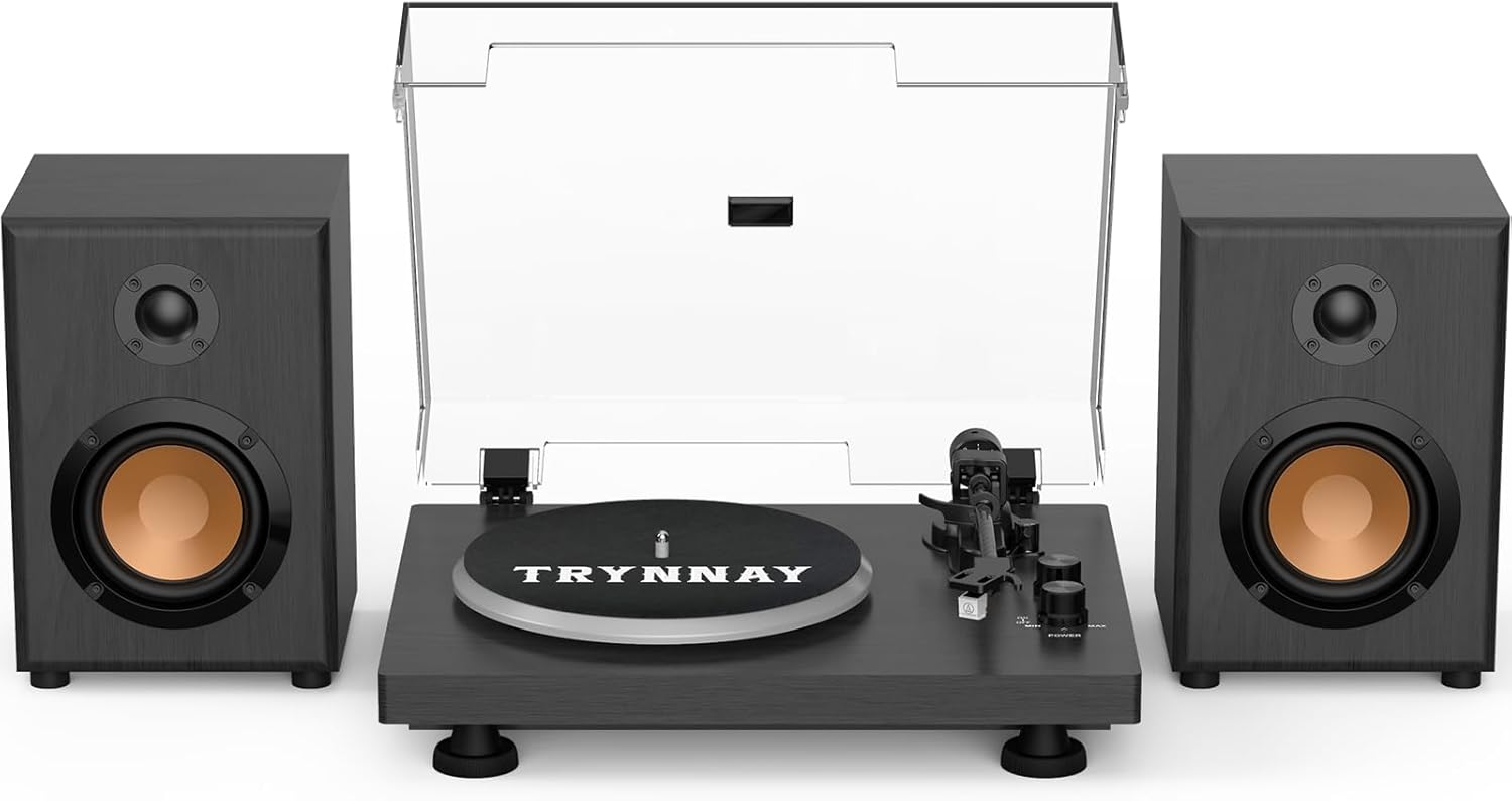 High-Fidelity Vinyl Turntable with Bluetooth, 33/45 RPM, Adjustable Counterweight