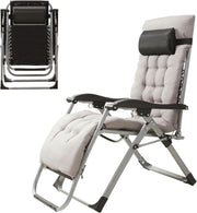 Heavy Duty Folding Garden Sun Lounger Recliner Grey