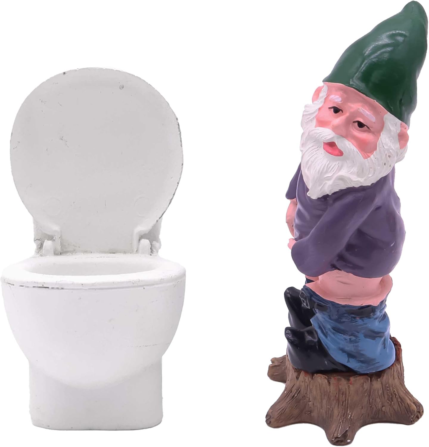 Funny Potty Gnome Statue Set Resin Garden Decor Mini Ornament