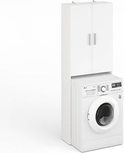 Over Washing Machine Storage Cabinet White 2 Door Unit