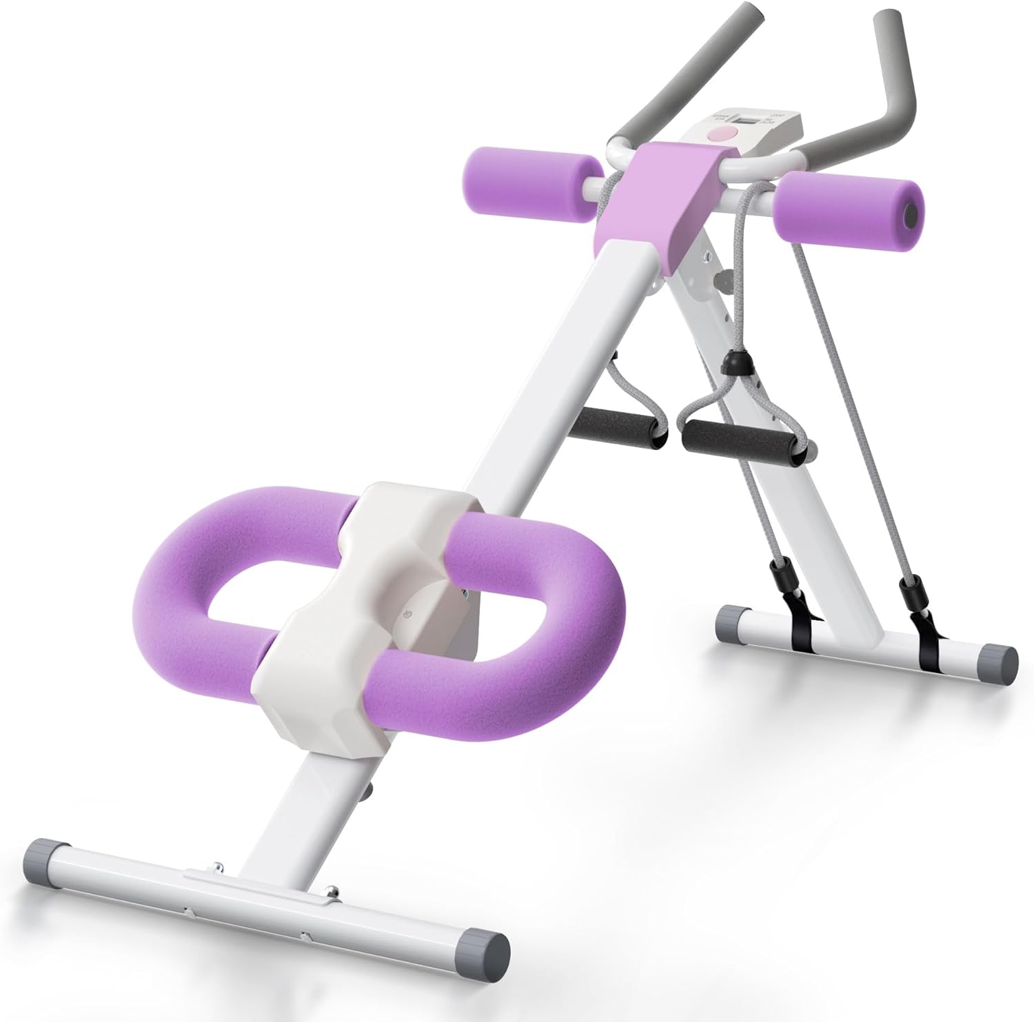Adjustable Ab Trainer Machine Foldable Core Workout Equipment w/ LCD