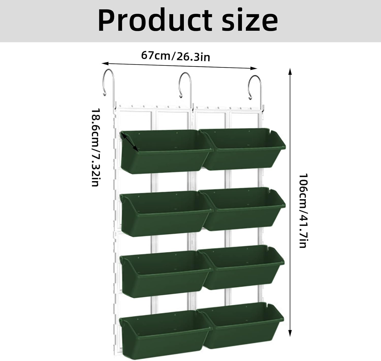 Vertical Garden Wall Planter 8Pcs Self Watering Hanging Pots