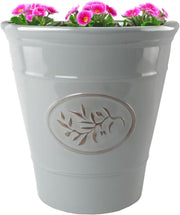 Set of 2 40cm Olive Planters Grey Round Garden Pots Frost Proof