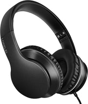 Wired Over Ear Headphones With Mic Stereo Bass 3.5mm Black