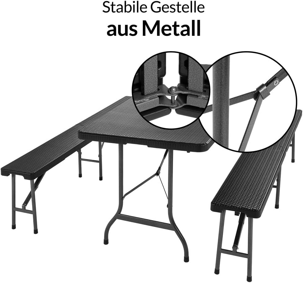 6FT Folding Picnic Table & Bench Set Portable Garden BBQ