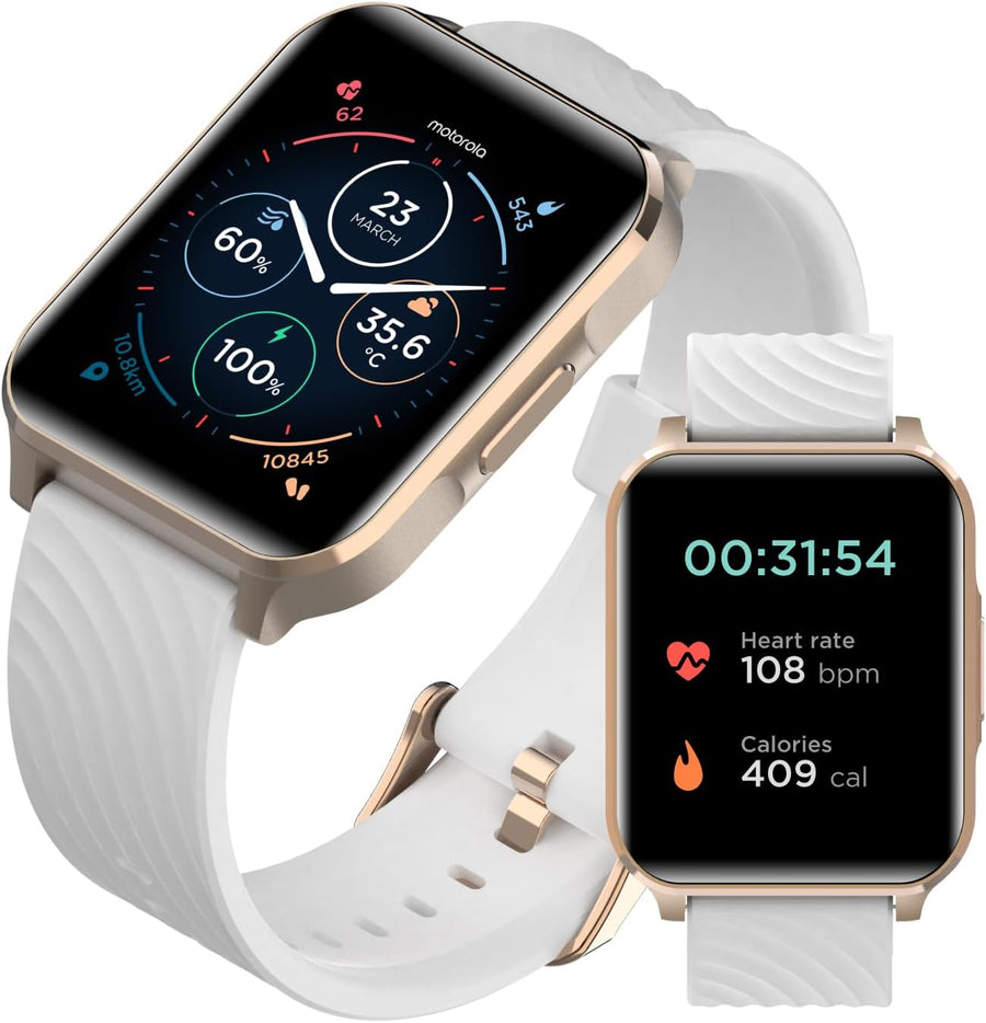 Rose Gold Smart Watch Health Fitness Tracker 10 Day Battery