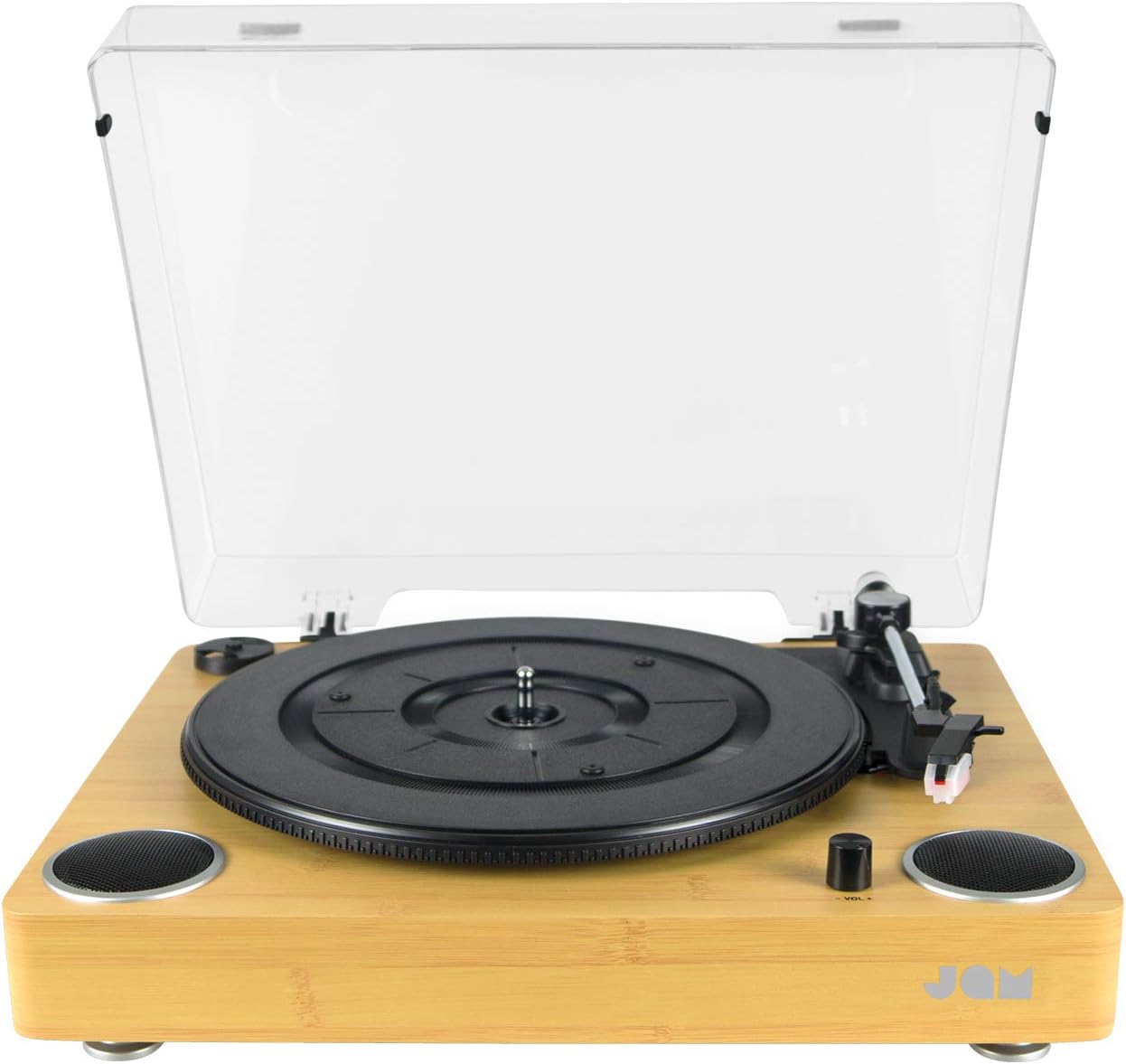 Vinyl Record Player Turntable with Built-In Stereo Speakers, USB & RCA Output