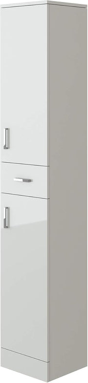 Gloss White Tall Bathroom Cabinet Soft Close Storage Unit