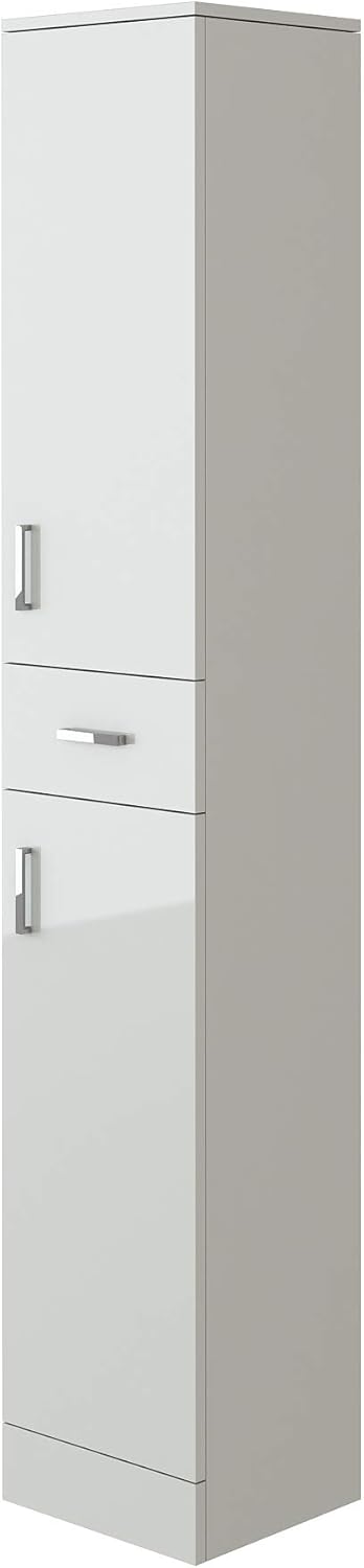 Gloss White Tall Bathroom Cabinet Soft Close Storage Unit