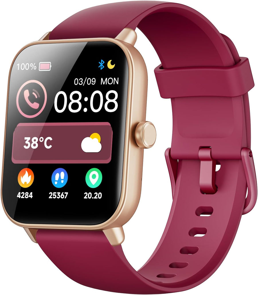 Womens Smart Watch Bluetooth Call Alexa Red