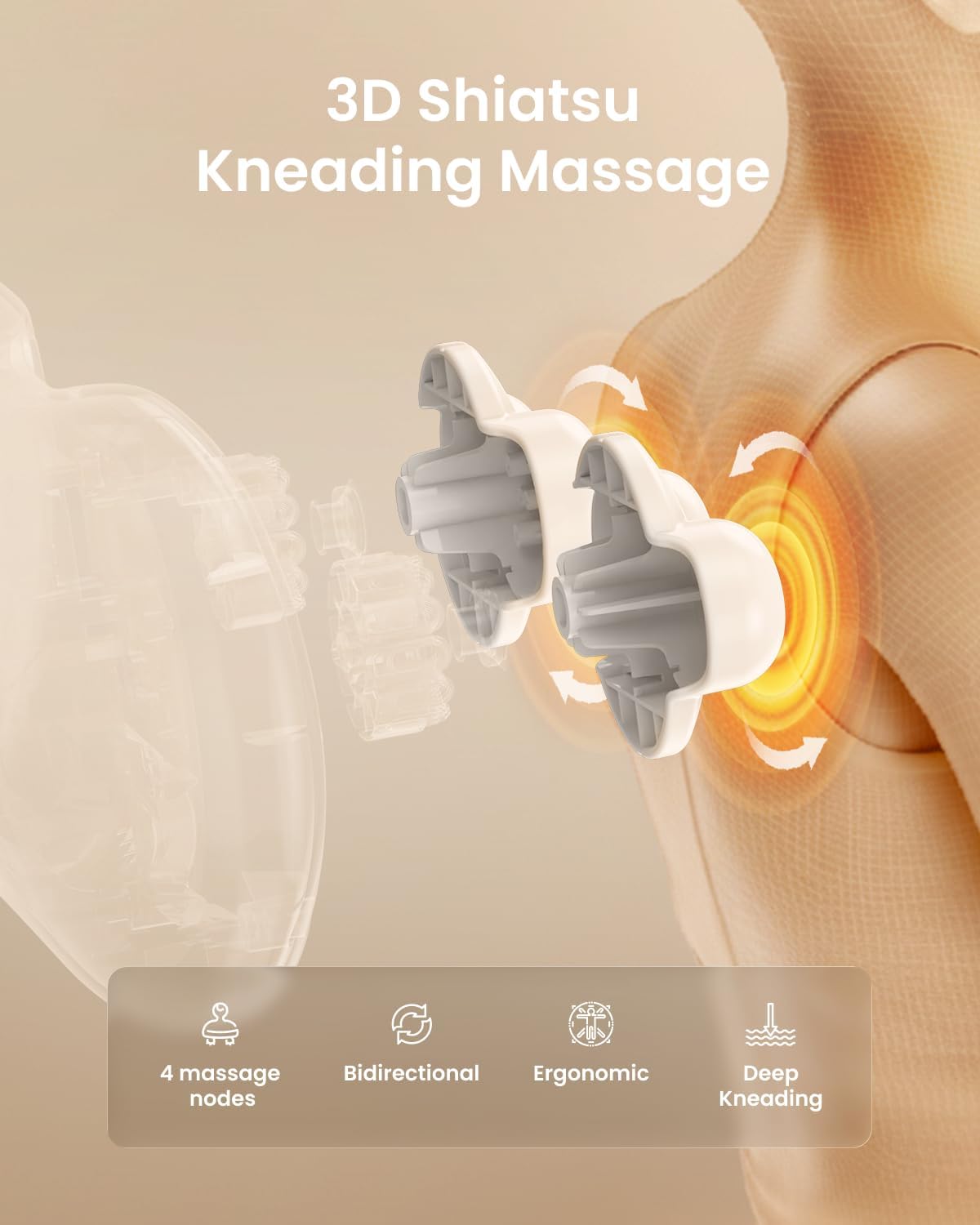 Shiatsu Back Neck Massager Pillow Heat 4D Kneading Cushion