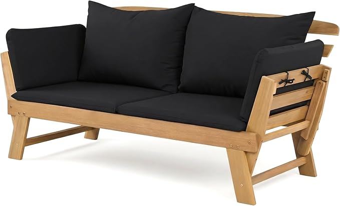 3 in 1 Convertible Sofa Bed Daybed Loveseat Black