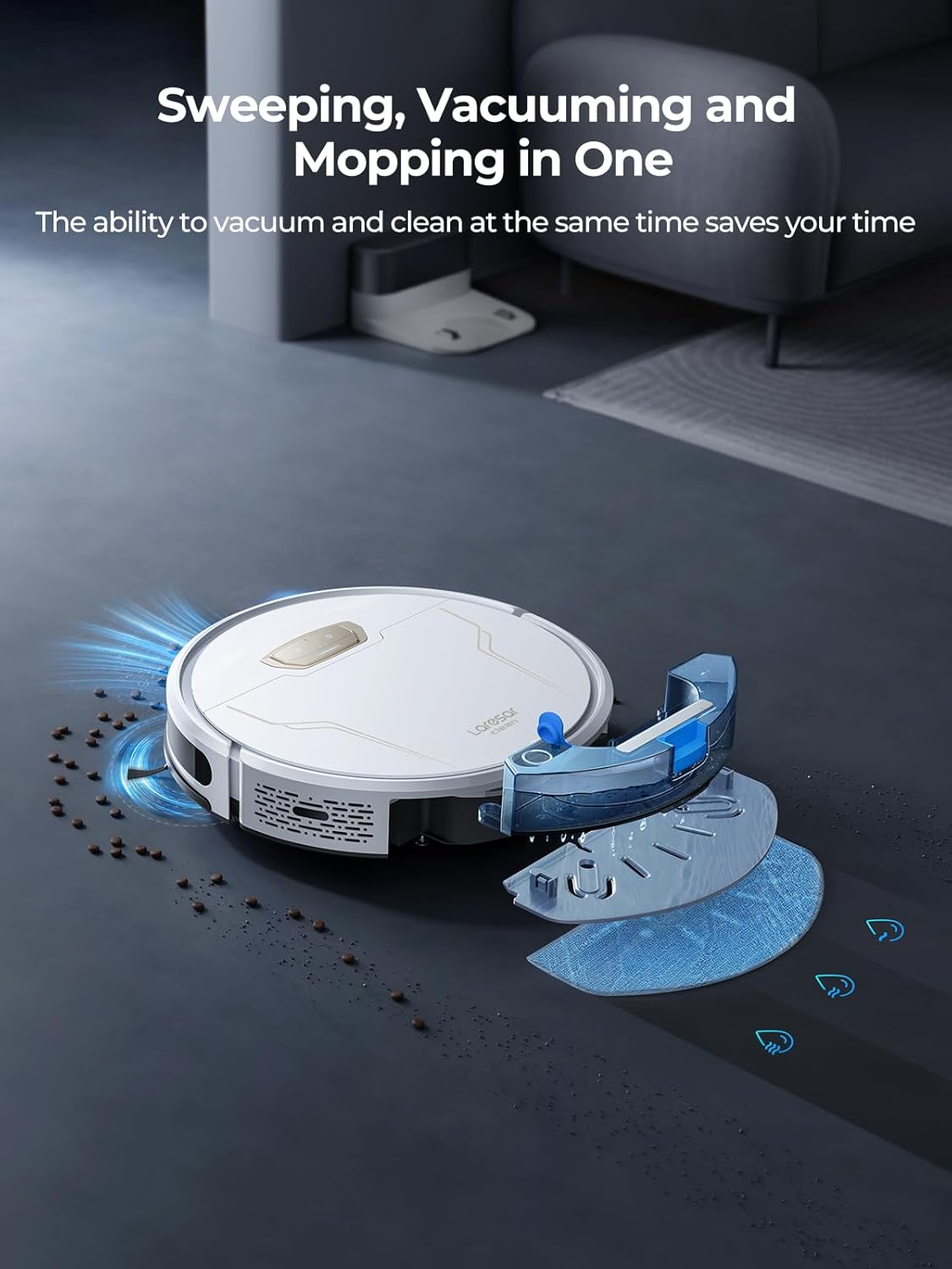 Robot Vacuum Mop 5000Pa Ultra Slim 150Min App Alexa Pet Hair
