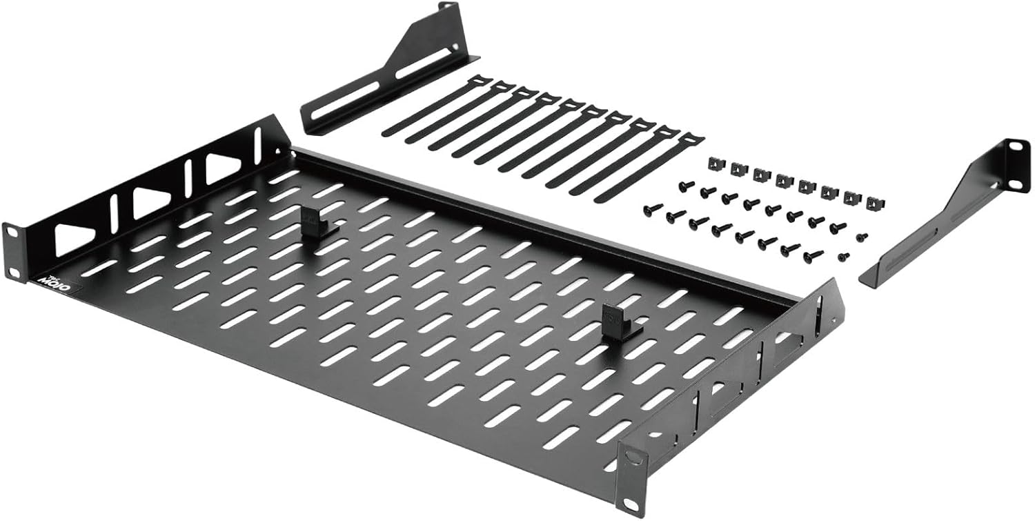 1U 19 Inch Rack Shelf 10in Depth with Support